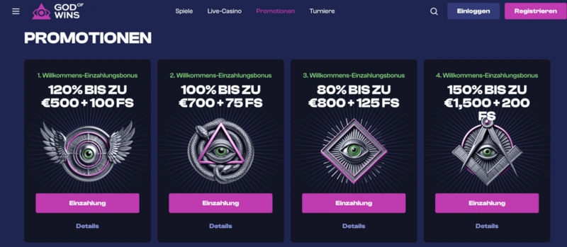 God of Wins Bonuses